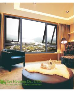 China 6mm Tempered Glass Residential aluminum alloy picture and awning windows, gray profile color on sale