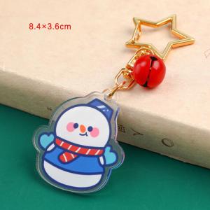 Quality Christmas Festival Snowman Keychain with Metal Ring Attachment and 2mm Thickness wholesale