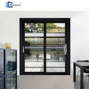 Quality Aluminium alloy sliding glass balcony sliding door black French style aluminum sliding glass door wholesale