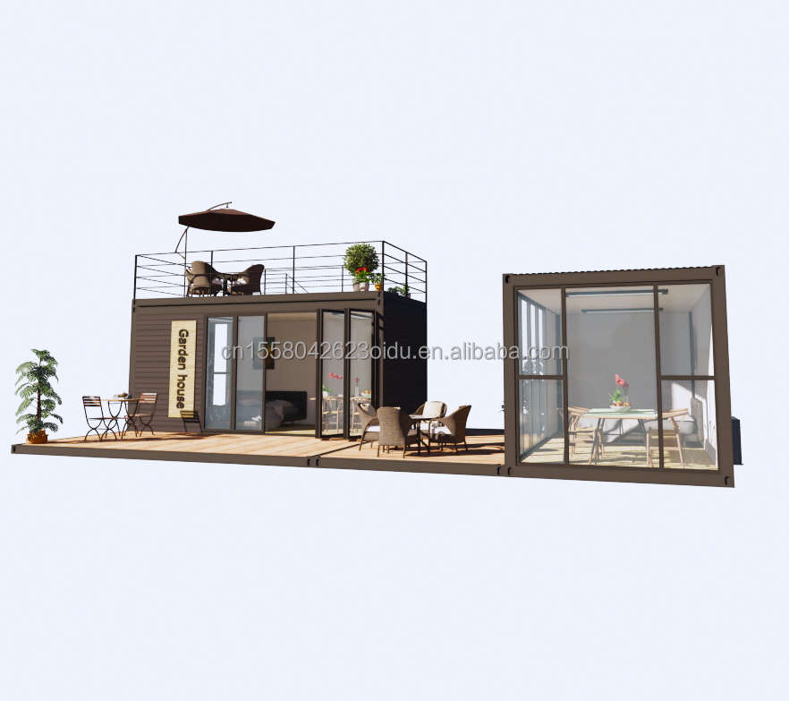 Modern Design Style Light Steel Frame Foldable Villa Container House with Aluminum Alloy Windows