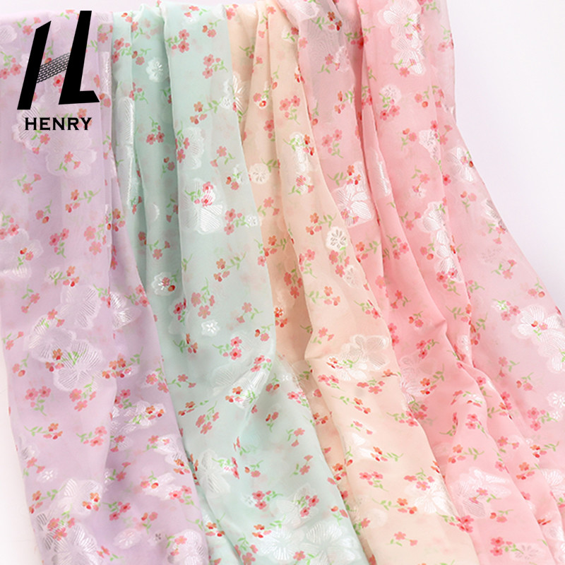Light Weight Mesh Soft Tulle Fabric Digital Floral Chiffon