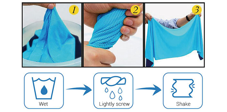 Rapid Cooling Custom Gym Towel Environmental Friendly Dging Processed Soft
