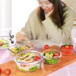Meal Prep BPA Free Snap Lock 1040ml Glass Food Container