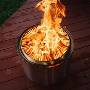 Quality 18 Inch Stainless Steel Smokeless Fire Pit BBQ , 33cm Bonfire Backyard Fire Pit wholesale
