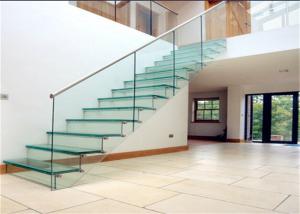 Quality Closed Riser Straight Floating Steps Staircase / Floating Spiral Staircase wholesale