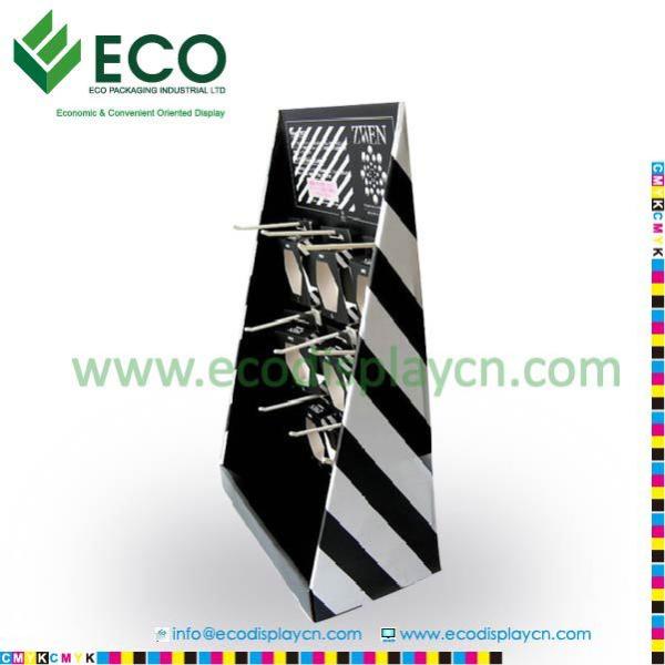Jewelry Display, Promotional Corrugated Cardboard Counter Top Hook Display Stand