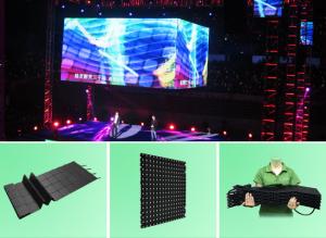 Quality 360 degrees bendable 6mm and 12mm LED display for events, similar to Barco wholesale
