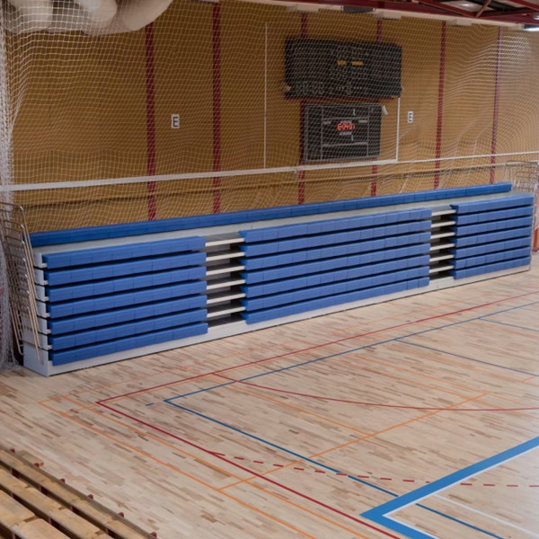 Manual Controlled HDPE Retractable Bleacher Seating Retractable Auditorium Seating
