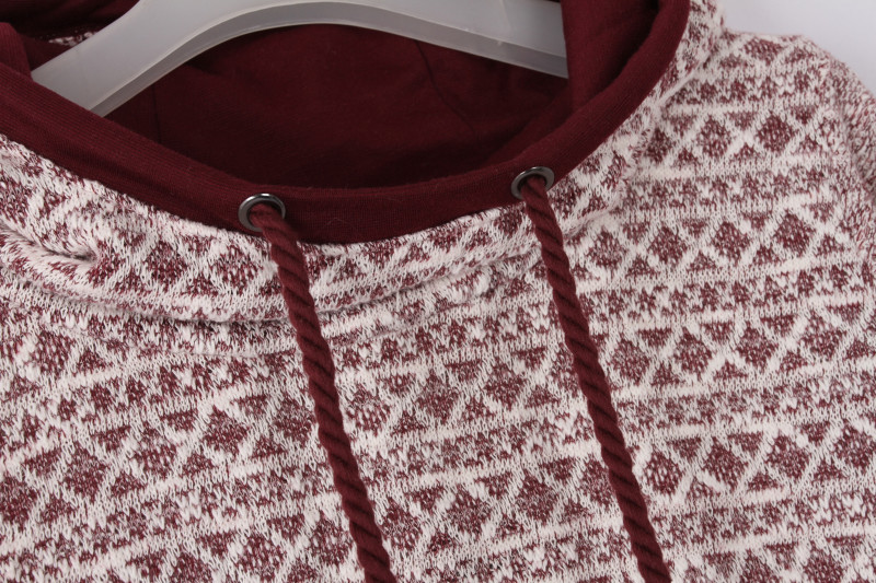 Burgundy Terry Cloth Sweatshirt Womens 53% Cotton 47% Polyester