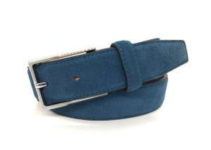 Quality Customized Blue Men'S 1-3/8&quot; 100% Suede Leather Dress Belt wholesale