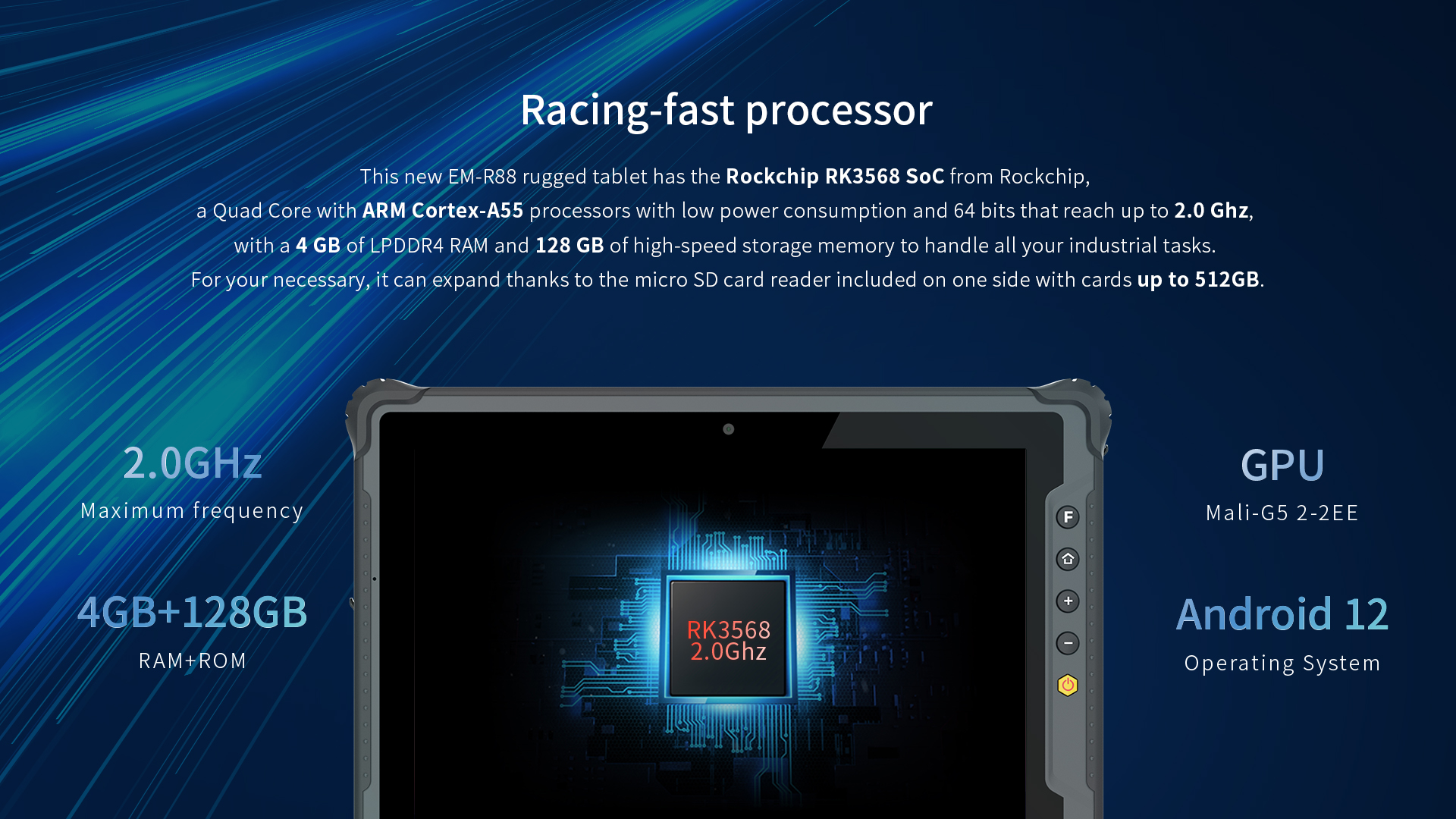 Waterproof Handheld Android Rugged Tablet with Shockproof GPS WiFi USB Interface NFC