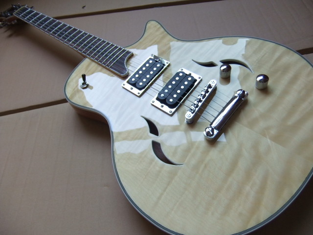 Wholesale T5 Custom Electric Guitar Semi Hollow In Natural Burst