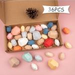 Stones Balance Number Wooden Blocks Set For Toddlers 36pcs