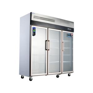Quality Stainless Steel 304/201 Kitchen Upright Fridge with Commercial Glass Display Showcase wholesale
