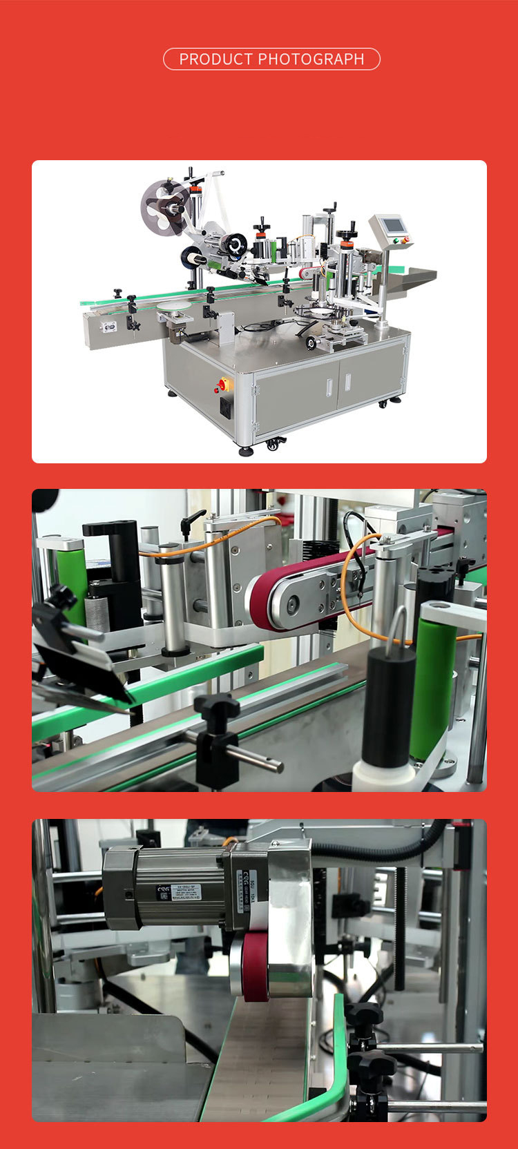 Labeling Machine for Commodity Customized Two Sides and Top Label Applicator Included