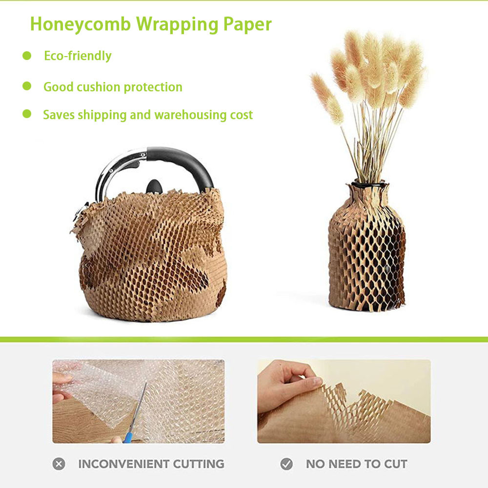80g Kraft Paper Eco Friendly Honeycomb Paper Wrap Screen Printing