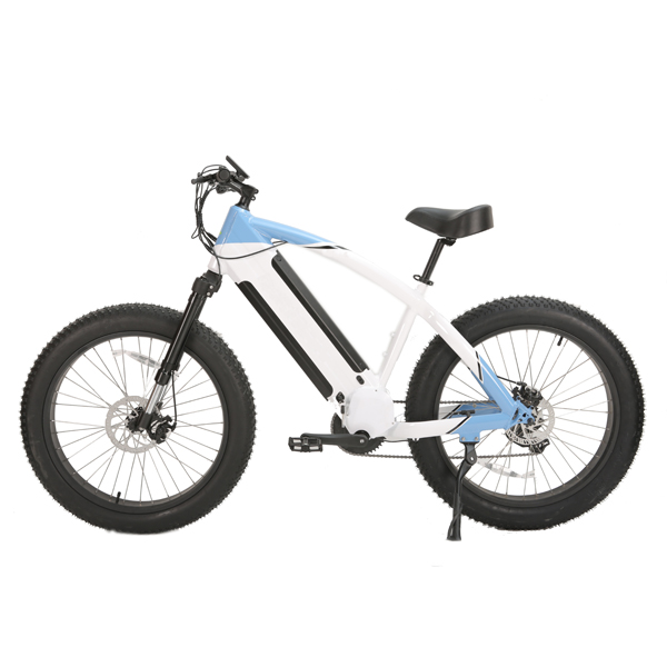 Solid Fork 26 Inch Adult Electric Bike with Middle Drive and Down Tube Lithium Battery