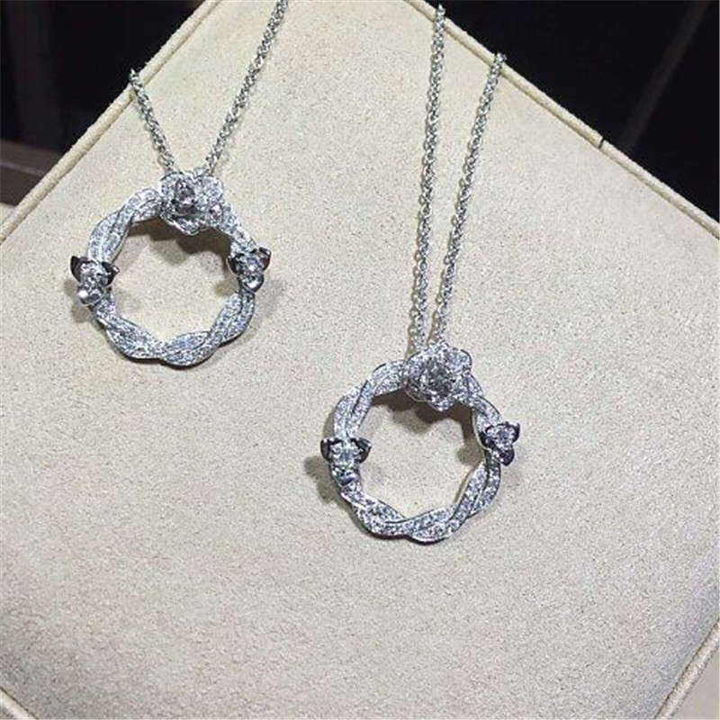 Luxury jewe factory gold diamond Necklace 18k gold white gold yellow gold rose gold diamond Necklace 50 cm long