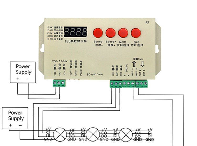 K-1000s Pixel LED Controller RF Wireless Remote Control 29 Keys K1000s K1000 Ws2811 Strip Programmable SD Card Pixel Con