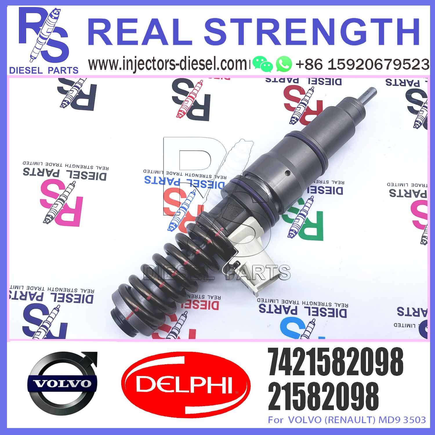 Fuel Injector 20747798 85000675 21644600 85003950 7420747798 7421582098 E3.18 for V-O-L-V (RENAULT) MD9 3503