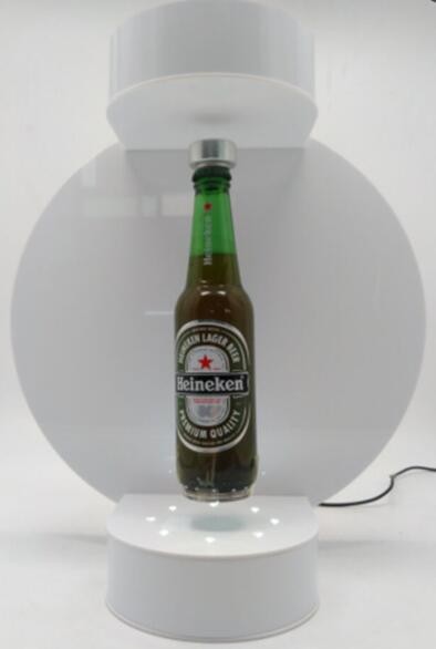 CUSTOMIZE rotating led light magnetic floating levitate pop wine beer bottle adveritising racks