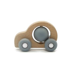 Quality Kids Baby Chewy Beads FDA Silicone Teething Rattle Car Shape wholesale