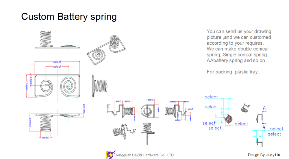 HEZHI OEM Gold Plated Battery Contact Spring Replacement
