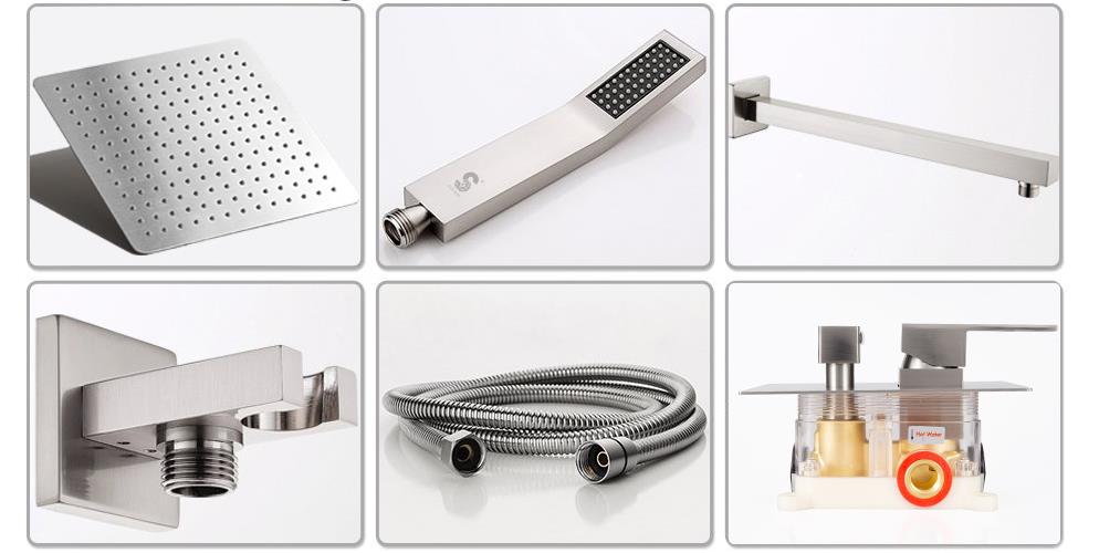 Bathroom shower mixer 360 degrees rotating thermostatic waterfall rainfall ceiling water saving shower mixer head