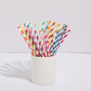 Quality 20cm Colorful Biodegradable Paper Drinking Straws For Cocktail Christmas Party wholesale