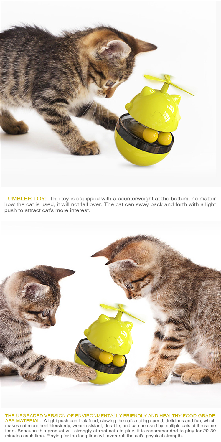Cat High Interactive Toy With Balls Cat Tumbler Rotating Puzzle Slow Feeder Kitten Training Toy
