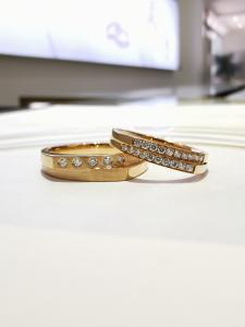 Quality Gift Party Two Diamonds Layers 8.5g Personalized Couple Rings wholesale