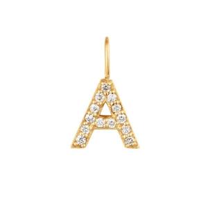 Quality Nickel Free 925 Sterling Silver Letter A Diamond Charm Necklace Popular Initial Charm wholesale
