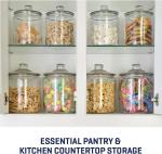 Glass Cookie Jars Labels Marker Gallon Canister Sets For Kitchen Counter With