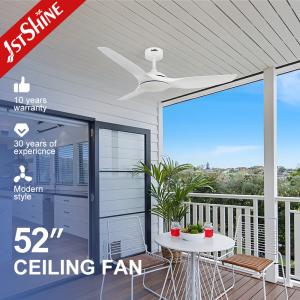 Quality 52 Inches White Ceiling Fan Without Light ABS Blade Smart APP Control wholesale