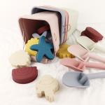 Wholesales Silicone Baby Toy Bucket Set Beach Toy Children Sand Playing Mold