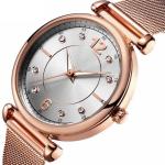 Ladies Mesh Belt Diamond Luminous Watch Waterproof Metal 226mm Perimeter 3ATM