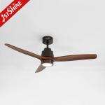 Natural Wood Blade AC Inverter Remote LED Ceiling Fan For Home Hotel