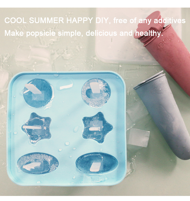 Family DIY Ice Cream Mold Tray With Food Grade Soft Silicone Material