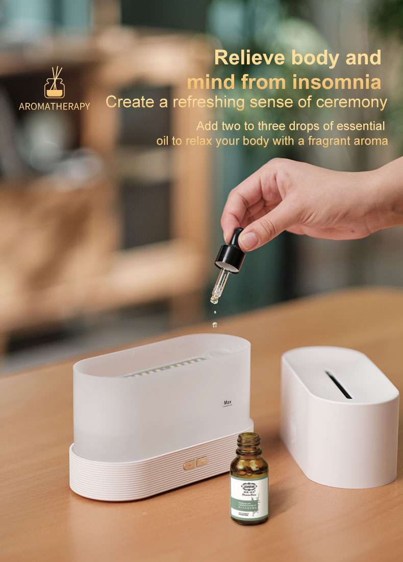 Homefish 2022 Newest Fire Diffuser Ultrasonic 180ml Oil Diffus Essenti Oil Aroma Diffuser Humidifier Flam