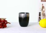 Luxury Gold/Silver Foiled Solid Black Whisky Tumbler Glass With Flower Pattern