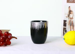 Quality Luxury Gold/Silver Foiled Solid Black Whisky Tumbler Glass With Flower Pattern wholesale