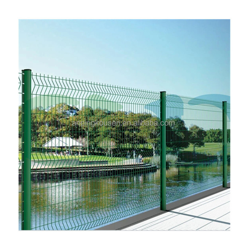 3D Curved Welded Wire Mesh Panel Security Fence with Pressure Treated Heat Treated Wood