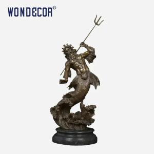 Quality Custom brass Bronze Statues Sculpture Emperor Poseidon shape wholesale