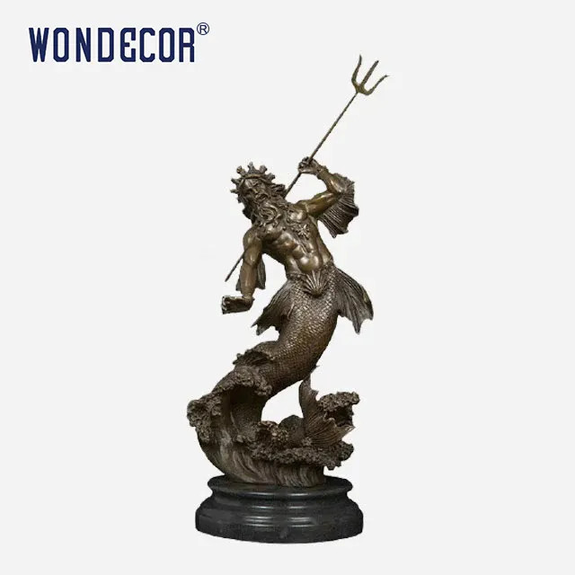 Custom brass Bronze Statues Sculpture Emperor Poseidon shape