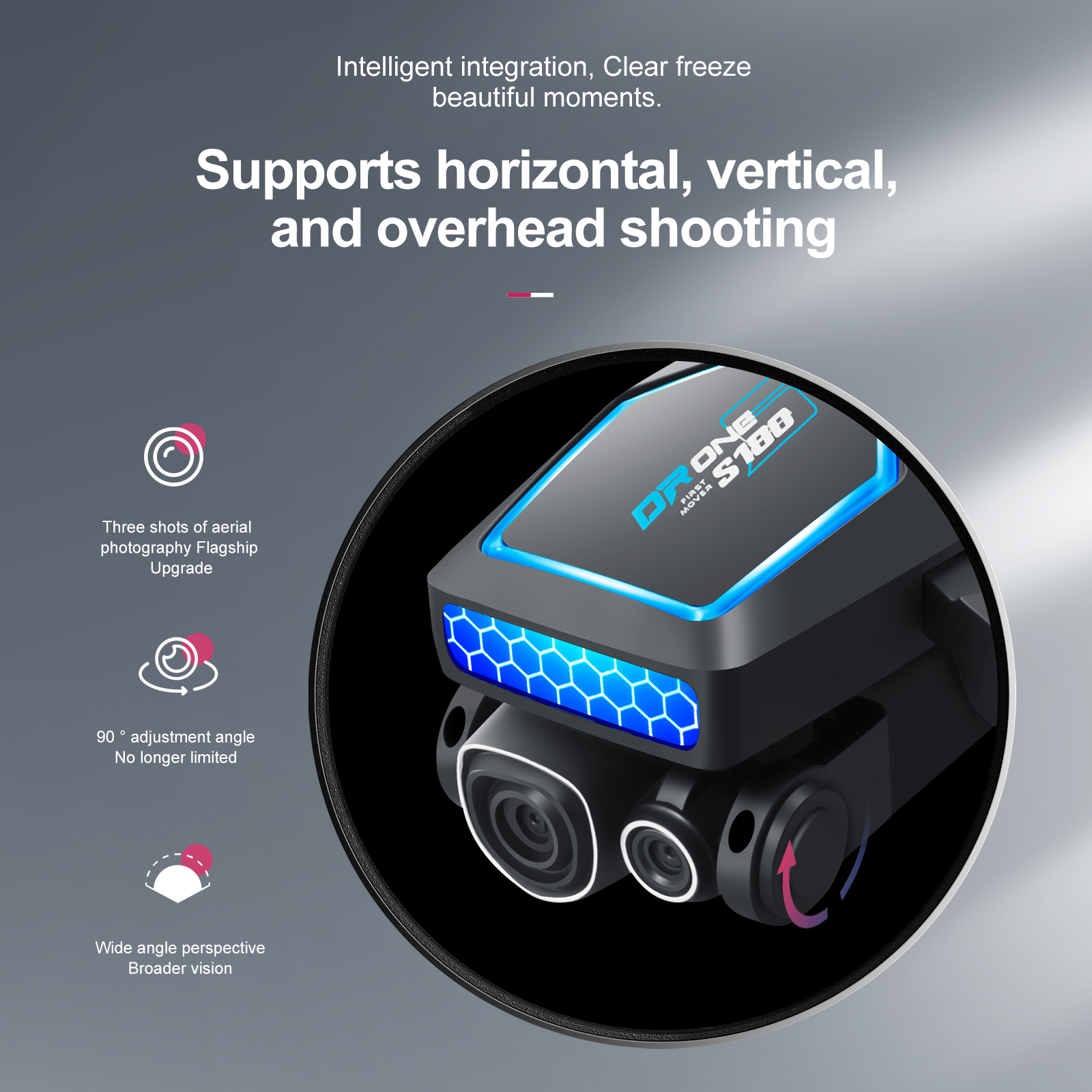 S180 Rc Brushless Drone HD Electrical Adjustment Aerial Photography Wifi Optical Flow Plastic 4 Axis Obstacle Avoidance