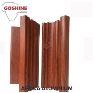 Quality Foshan aluminum sliding windows profiles wooden color with decoration glass wholesale