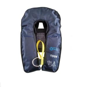 Quality Navy Color Co2 Inflatable Life Vest 150n Buoyancy 24h Floating Time wholesale