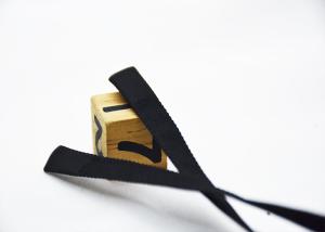 Quality Clothes Black Flat Cotton Tape Ribbon Cord With Both Ends Silicone Drops wholesale