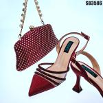 PU Bridal Shoes and Matching Bag Set for Nigerian Party Ladies Fashion Italian