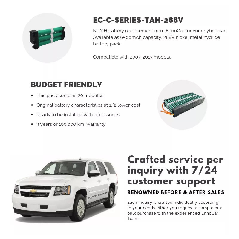 6500mAh 14.4V Nimh Hybrid Battery For Chevrolet Tahoe Hybrid Vehicles